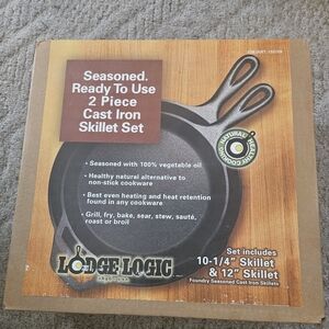 2 piece cast iron skillet set